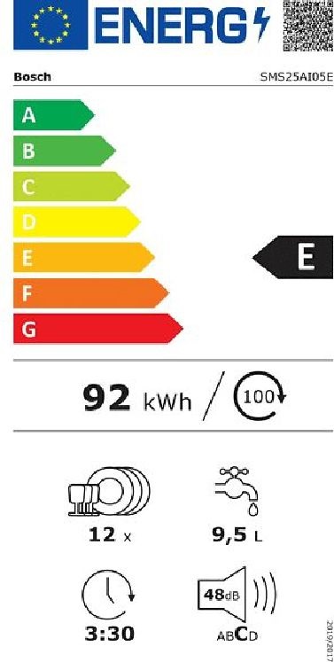 Bosch SMS25AI07E inox, programok száma: 5, szabadonálló, 12 terítékes mosogatógép 