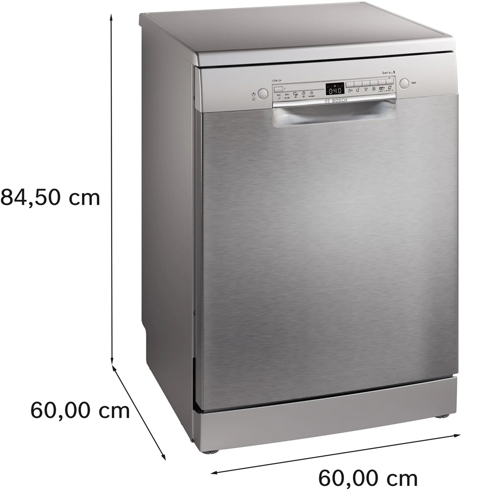 Bosch SMS2HVI02E inox, programok száma: 6, szabadonálló, 14 terítékes mosogatógép 