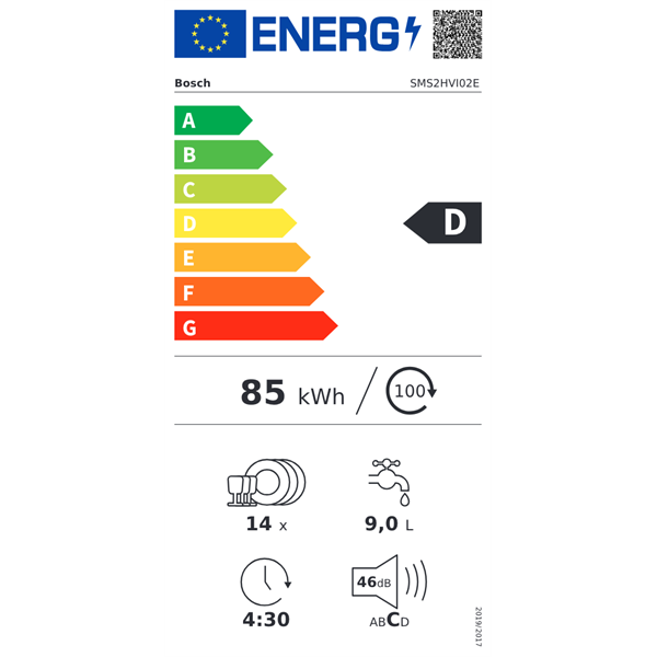 Bosch SMS2HVI02E 14 terítékes inox mosogatógép