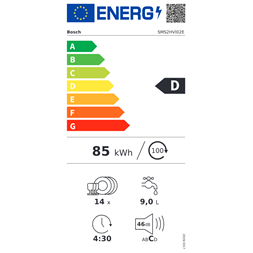Bosch SMS2HVI02E 14 terítékes inox mosogatógép