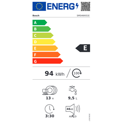 Bosch SMS46KI01E inox, programok száma: 6, szabadonálló, 13 terítékes mosogatógép (Újszerű)