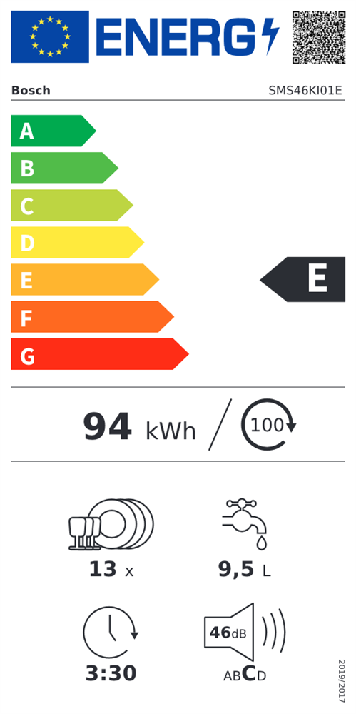 Bosch SMS46KI01E inox, programok száma: 6, szabadonálló, 13 terítékes mosogatógép (Újszerű)