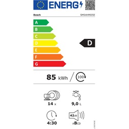 Bosch SMS4HMI05E inox, programok száma: 6, szabadonálló, 14 terítékes mosogatógép