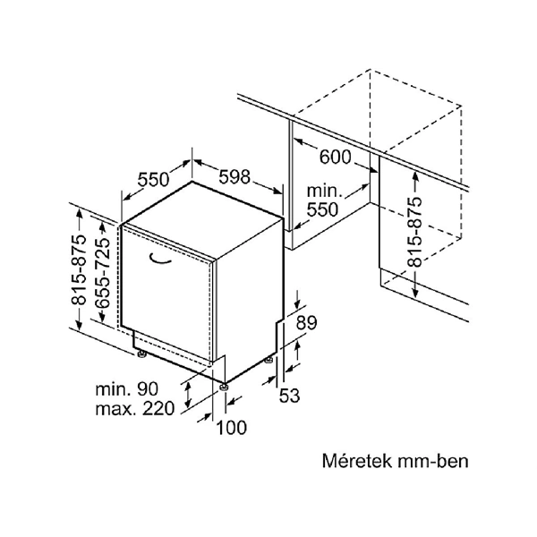 Bosch SMV4HTX00E programok száma: 6, beépíthető, 13 terítékes mosogatógép (Újszerű)