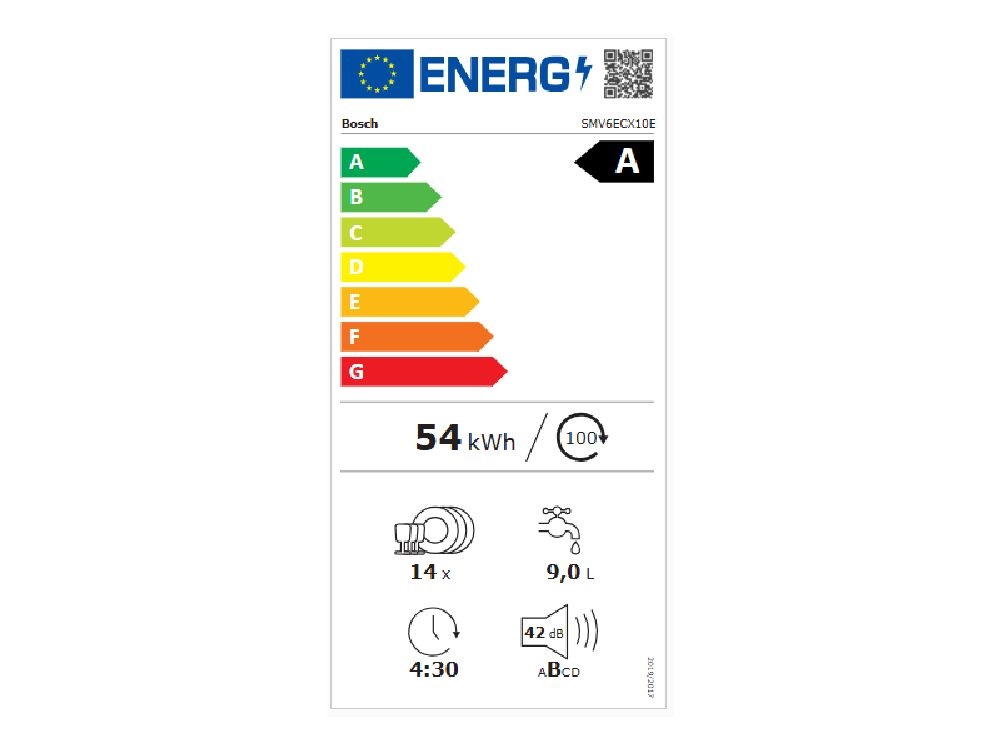 Bosch SMV6ECX10E inox, programok száma: 8, beépíthető, 14 terítékes mosogatógép 
