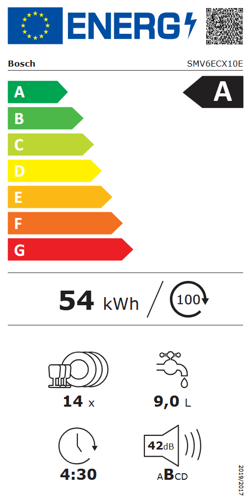 Bosch SMV6ECX10E inox, programok száma: 8, beépíthető, 14 terítékes mosogatógép 