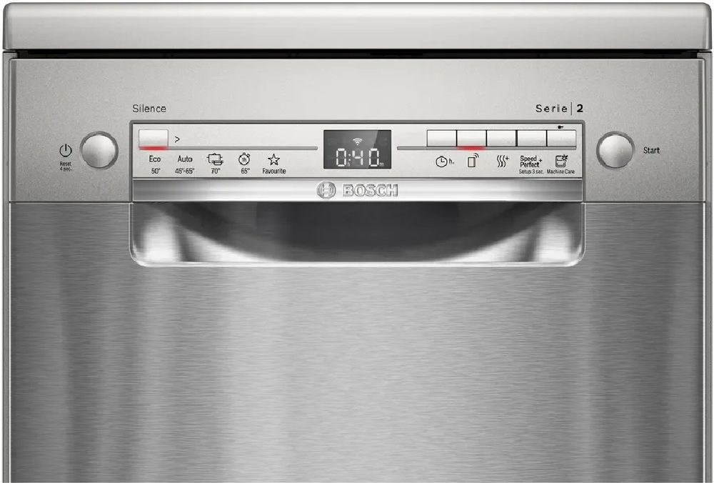 Bosch SPS2HMI42E inox, programok száma: 5, keskeny szabadonálló, 10 terítékes mosogatógép (Újszerű)