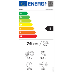 Bosch SPS2HMI42E inox, programok száma: 5, keskeny szabadonálló, 10 terítékes mosogatógép (Újszerű)