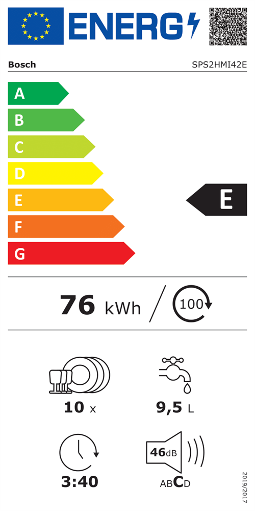Bosch SPS2HMI42E inox, programok száma: 5, keskeny szabadonálló, 10 terítékes mosogatógép (Újszerű)