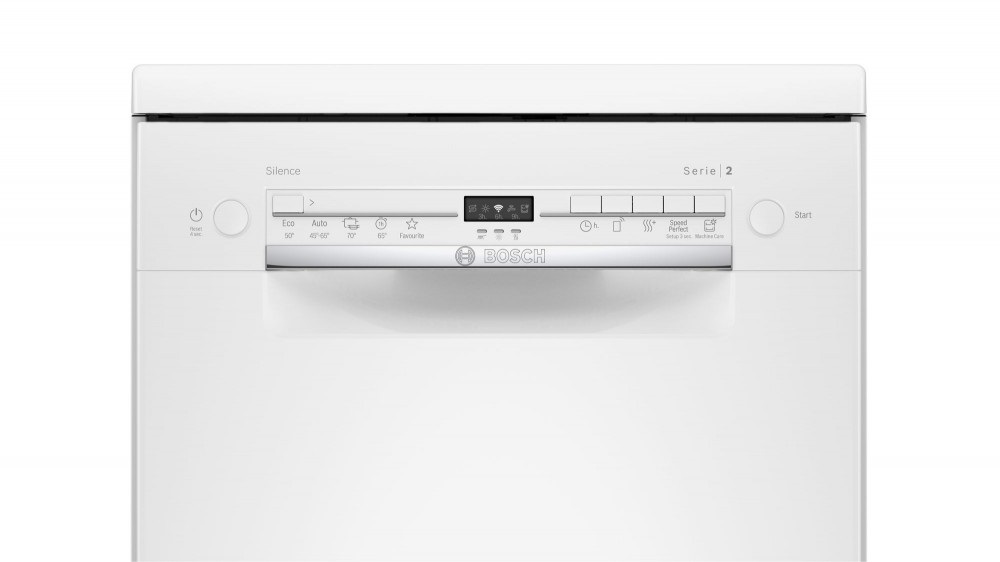 Bosch SPS2IKW04E fehér, programok száma: 5, keskeny szabadonálló, 9 terítékes mosogatógép 