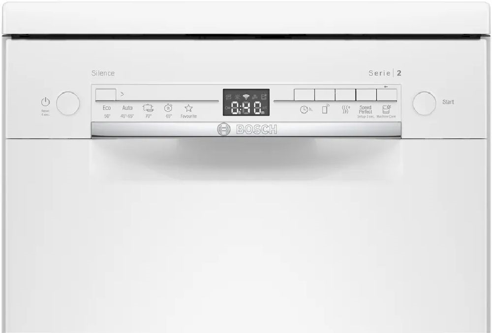 Bosch SPS2IKW10E fehér, programok száma: 5, keskeny szabadonálló, 9 terítékes mosogatógép 