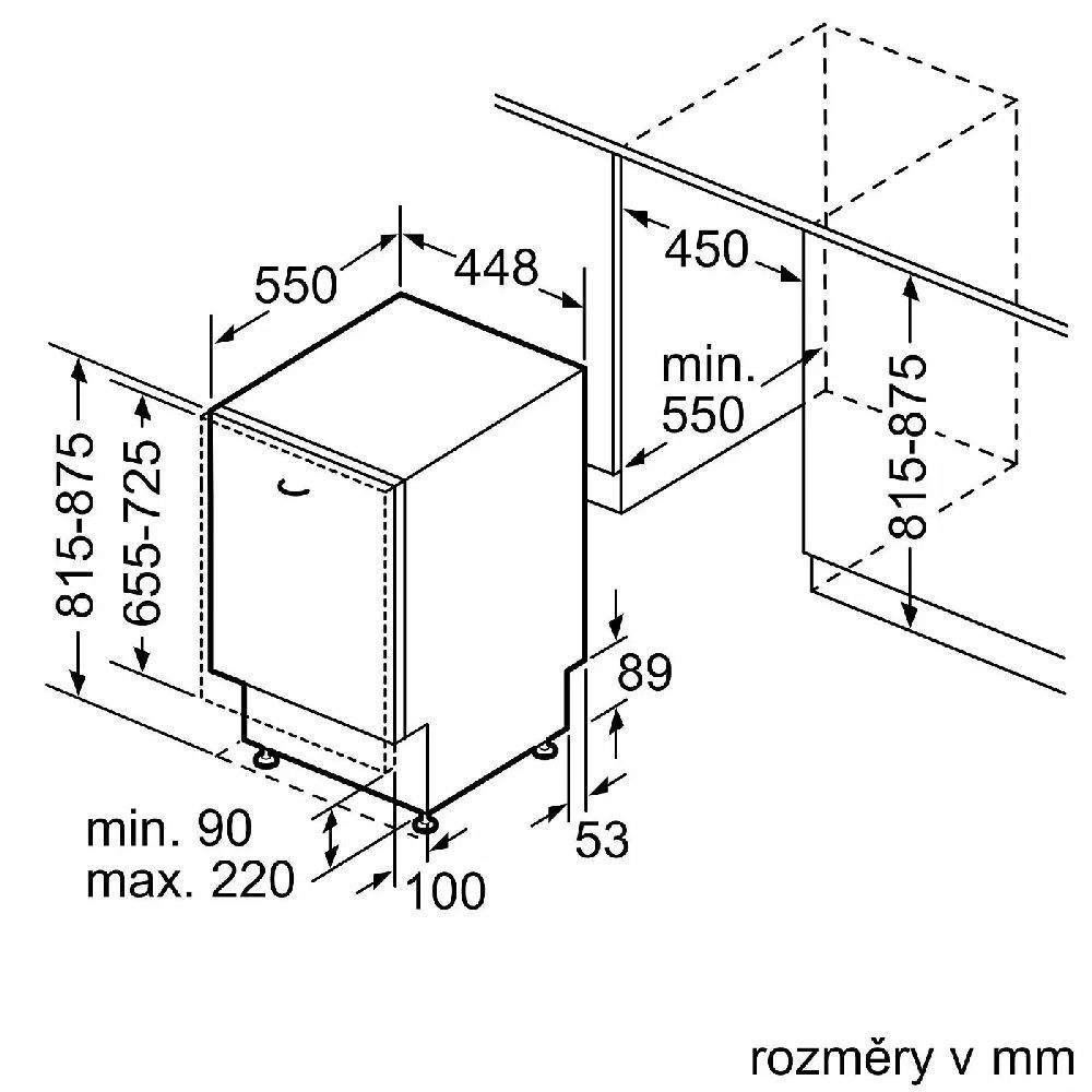 Bosch SPV6YMX08E programok száma: 6, keskeny beépíthető, 10 terítékes mosogatógép 