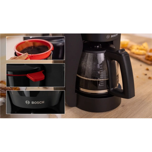 Bosch TKA2M113 fekete 10 személyes filteres kávéfőző