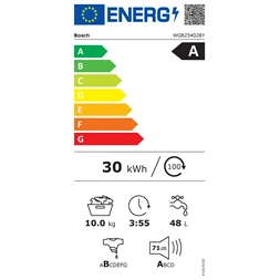 Bosch WGB25402BY fehér-fekete, elöltöltős, max.1400ford.,10kg, mosógép