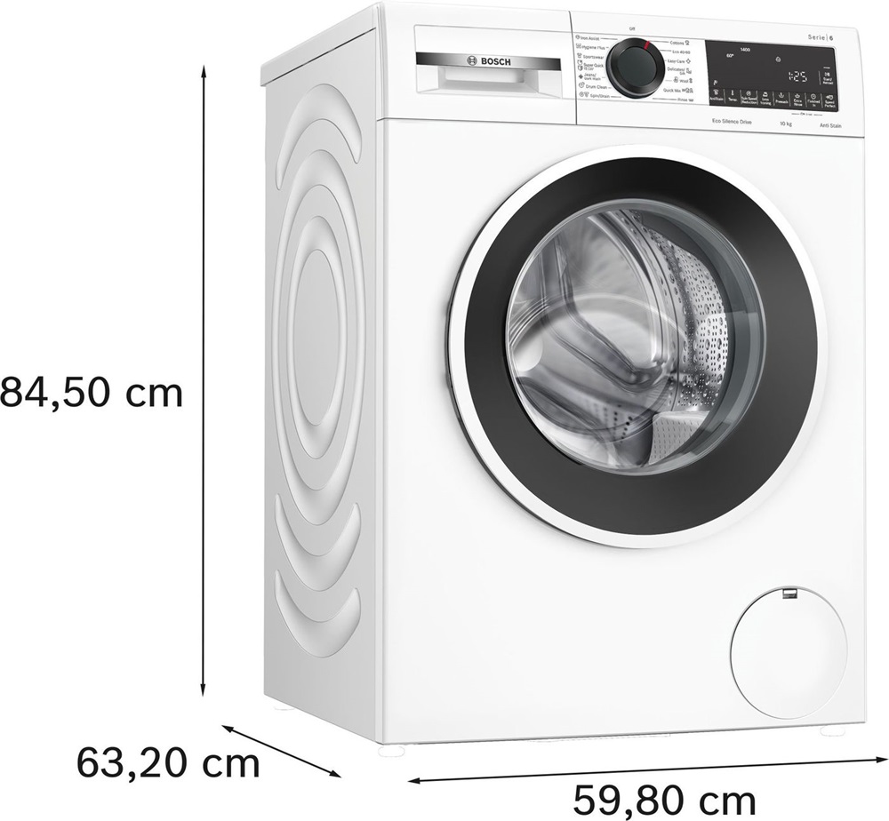 Bosch WGG2540NBY fehér, elöltöltős, max 1400ford,  10kg, gőzmosógép