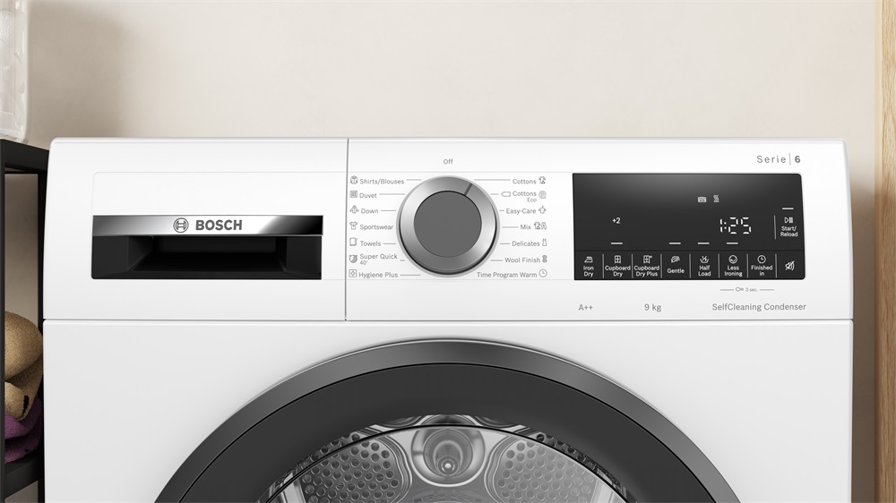 Bosch WQG14500BY fehér, 9 kg, hőszivattyús, szárítógép
