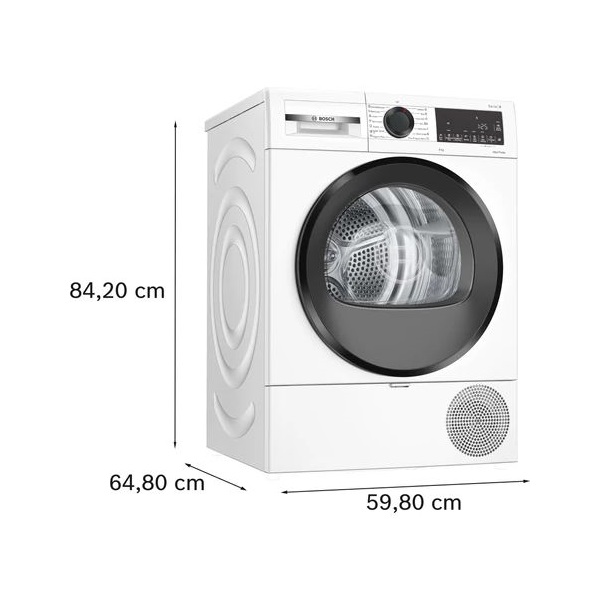 Bosch WQG243DNBY fehér, 9kg, hőszivattyús szárítógép