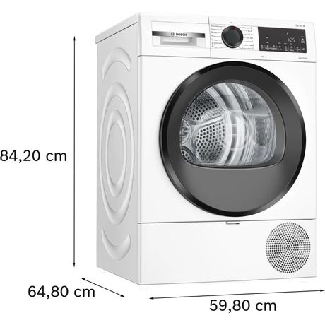 Bosch WQG243DNBY fehér, 9kg, hőszivattyús szárítógép