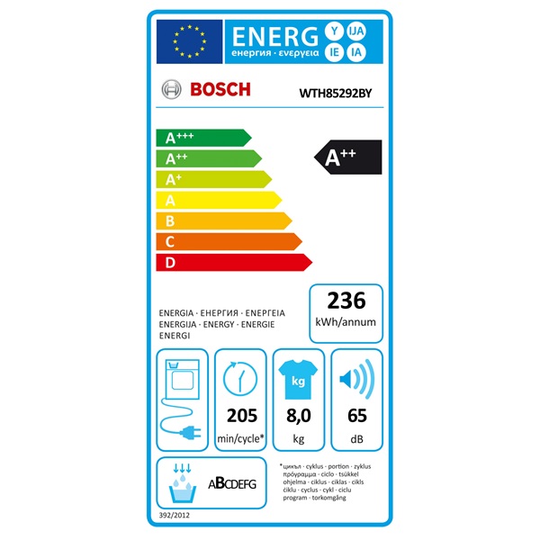 Bosch WTH85292BY hőszivattyús szárítógép 8 kg