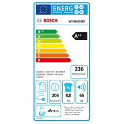 Bosch WTH85292BY hőszivattyús szárítógép 8 kg