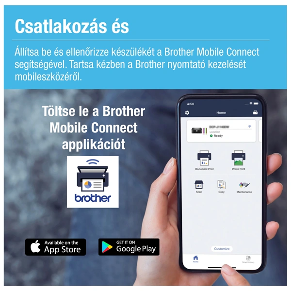 Brother DCP-T435W (A4,16 lap/perc,WiFi/USB,6000x1200dpi,manuál duplex,128MB) színes multifunkciós tintasugaras nyomtató