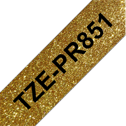 Brother Prémium feliratozó szalag TZEPR851, Arany alapon fekete szalag, 24 mm széles, 8m