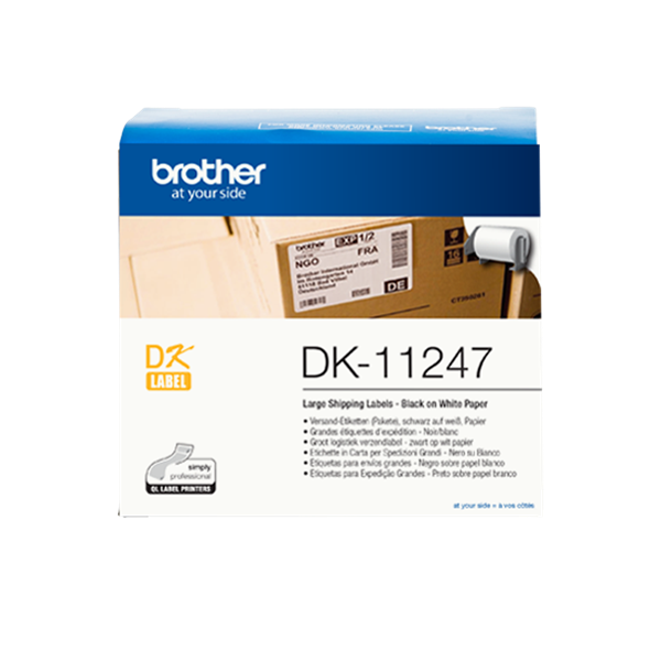 Brother Szalag DK11247, fehér alapon fekete, 103mm x 164mm, 30.48m