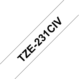 Brother TZe-231CIV 12mm/8m fehér alapon fekete laminált szalag