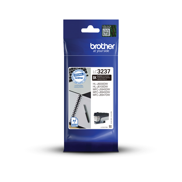 Brother Tintapatron LC3237BK, 3000 oldal, Black