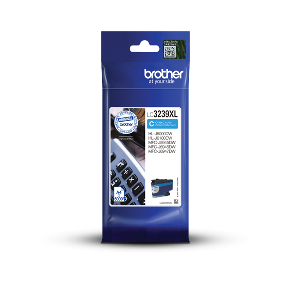 Brother Tintapatron LC3239XLC, Szuper nagy töltetű - 5000 oldal, Cián