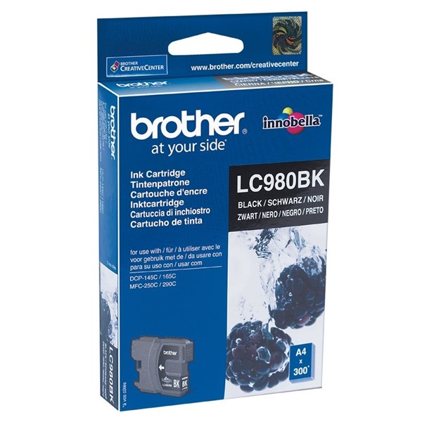 Brother Tintapatron LC980BK, 300 oldal, Fekete