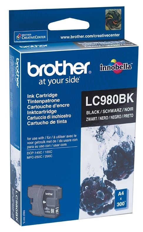 Brother Tintapatron LC980BK, 300 oldal, Fekete