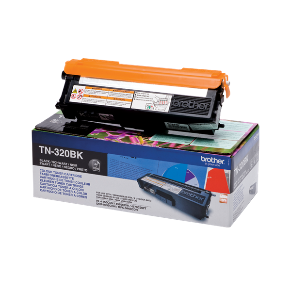 Brother Toner TN-320BK, Normál - 2500 oldal, Fekete