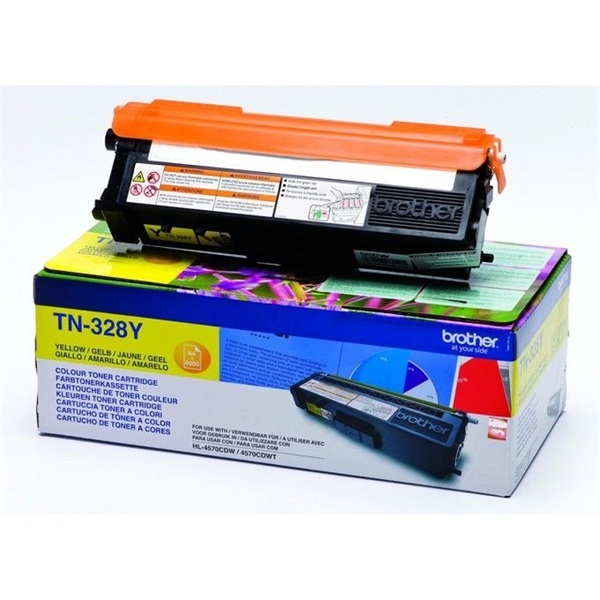 Brother Toner TN-328Y, Nagy töltetű - 6000 oldal, Sárga