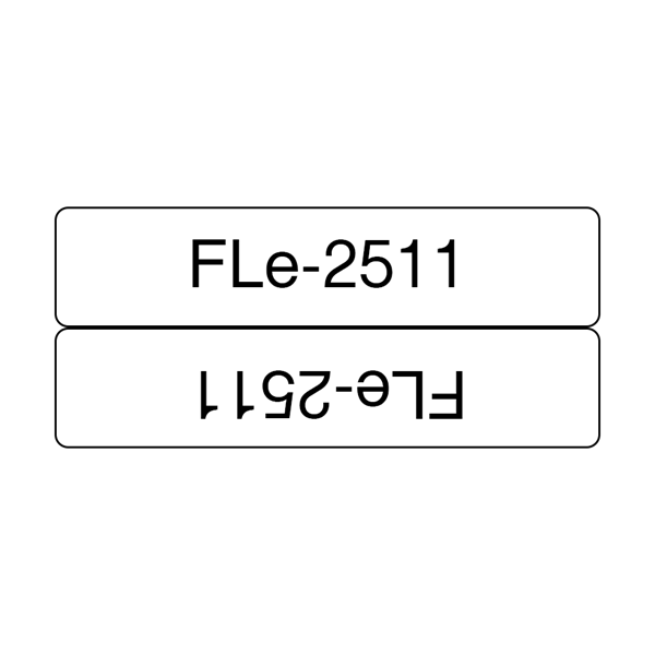 Brother szalag FLE2511, Elővágott, Fehér alapon fekete, 21mm széles, 72db