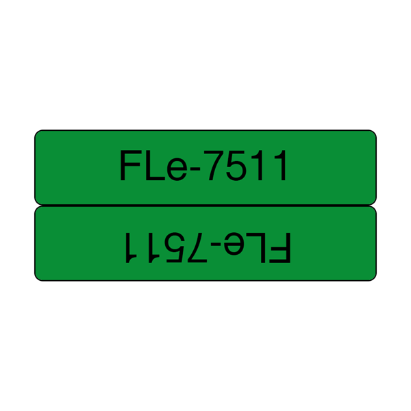 Brother szalag FLE7511, Elővágott, Zöld alapon fekete, 21mm széles, 72db