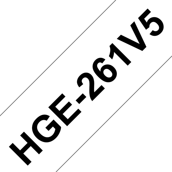 Brother szalag HGe-261V5 Fehér alapon Fekete, Nagy sebességű, 36mm 1.4", 8 méter, 5db/csomag