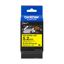 Brother HSE-611E sárga alapon fekete szalag