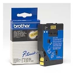 Brother szalag TC601 P-Touch, 12mm sárga alapon fekete