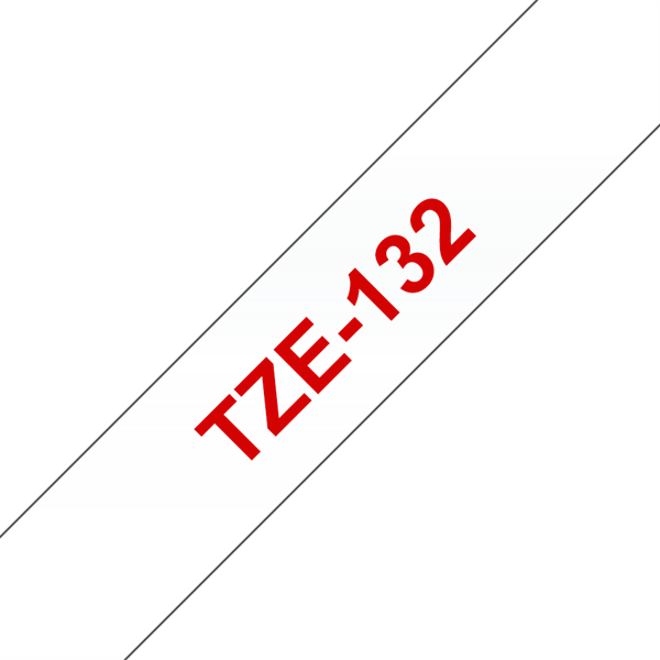 Brother szalag TZe-132, Átlátszó alapon Piros, Laminált, 12mm 0.47", 8 méter