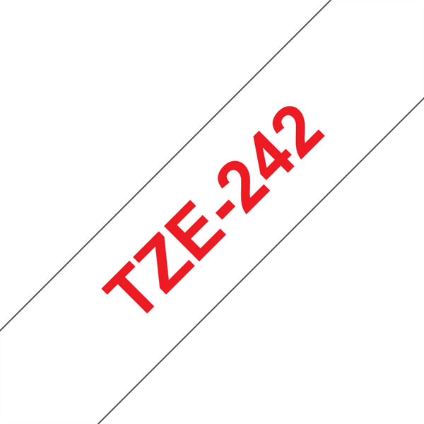 Brother szalag TZe-242, Fehér alapon Piros, Laminált, 18mm 0.7", 8 méter