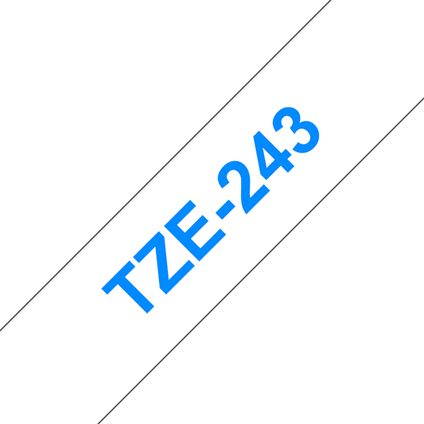 Brother szalag TZe-243, Fehér alapon Kék, Laminált, 18mm 0.7", 8 méter