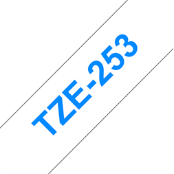 Brother szalag TZe-253, Fehér alapon Kék, Laminált, 24mm 0.94", 8 méter