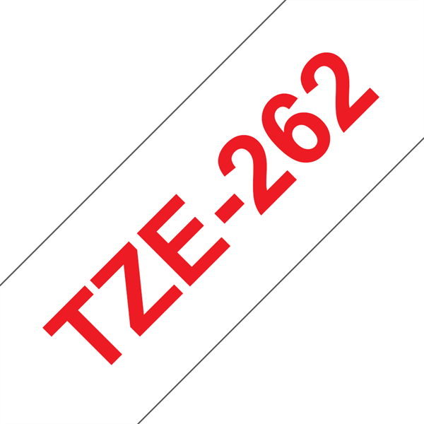 Brother szalag TZe-262, Fehér alapon Piros, Laminált, 36mm 1.4", 8 méter