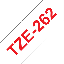 Brother szalag TZe-262, Fehér alapon Piros, Laminált, 36mm 1.4", 8 méter