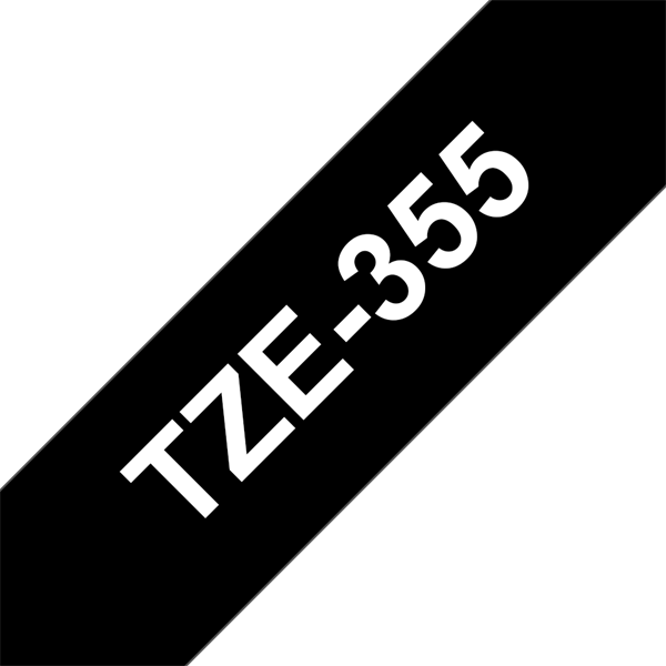 Brother szalag TZe-355, Fekete alapon Fehér, Laminált, 24mm 0.94", 8 méter