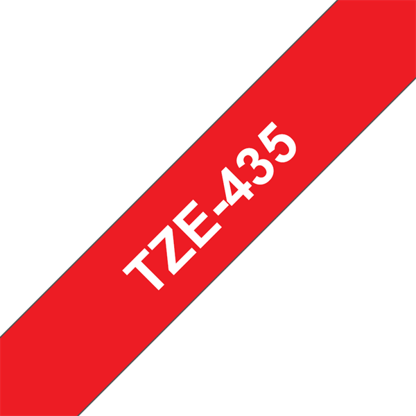 Brother szalag TZe-435, Piros alapon Fehér, Laminált, 12mm 0.47", 8 méter