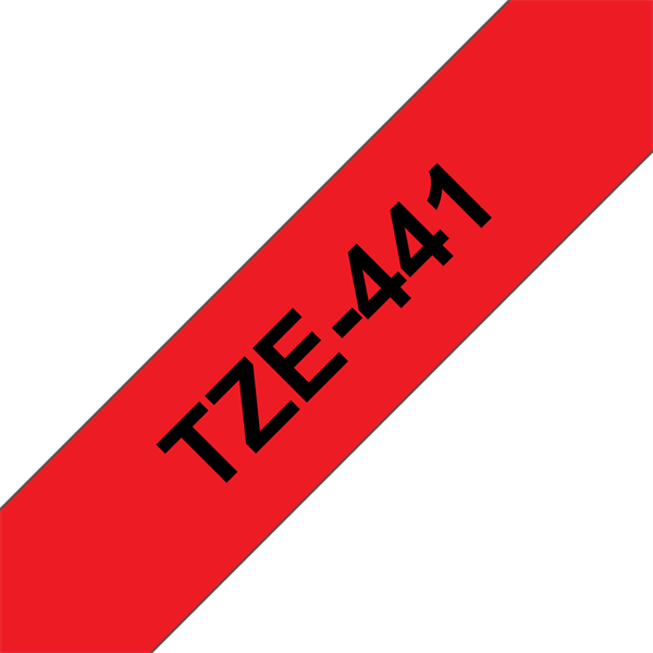 Brother szalag TZe-441, Piros alapon Fekete, Laminált, 18mm 0.7", 8 méter