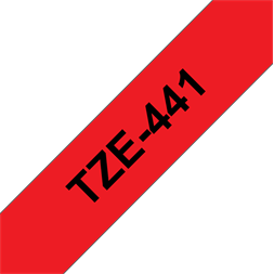 Brother szalag TZe-441, Piros alapon Fekete, Laminált, 18mm 0.7", 8 méter