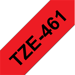Brother szalag TZe-461, Piros alapon Fekete, Laminált, 36mm 1.4", 8 méter